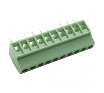 Винтовые клеммники KAIFENG KF120-2.54-10P-1G (Зеленый) Винтовойклеммник на плату 10 конт. шаг 2,54мм 130В 8А#2170920