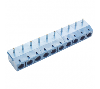 Винтовые клеммники KAIFENG KF301R-5.0-10P-1B (Синий) Винтовойклеммник на плату угловой 10 конт. шаг 5мм 250В 17,5А#2170934