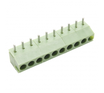 Винтовые клеммники KAIFENG KF350R-3.50-10P-1G (Зеленый) Винтовойклеммник на плату угловой 10 конт. шаг 3,5мм 130В 10А#2170983