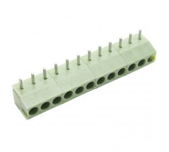 Винтовые клеммники KAIFENG KF350R-3.50-12P-1G (Зеленый) Винтовойклеммник на плату угловой 12 конт. шаг 3,5мм 130В 10А#2170977
