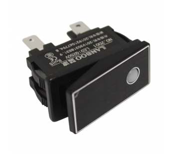Клавишные переключатели LANBOO LBCX ПереключательLBCX2810.5-H202/G220V/PC(L) черный с индикатором 220В ON-OFFDPST 250В 16А (зеленый) пластик#2171691