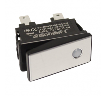 Клавишные переключатели LANBOO LBCX ПереключательLBCX2810.5-Y202/G220V/PC(L) серебряный с индикатором 220В ON-OFFDPST 250В 16А (зеленый) пластик#2171685