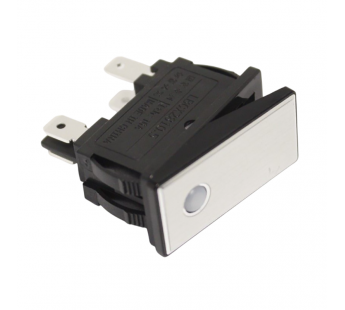 Клавишные переключатели LANBOO LBCX ПереключательLBCX2810.5-Y202/R220V/PC(L) серебряный с индикатором 220В ON-OFFDPST 250В 16А (красный) пластик#2171684