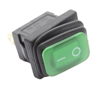 Клавишные переключатели Ruichi SB008-12V Переключатель на панельвлагозащищенный с подсветкой 12В зеленый ON-OFF SPST 12В 20А(19,2x13мм)#2171716
