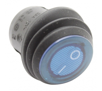 Клавишные переключатели Ruichi SB040-12V Переключатель на панельвлагозащищенный с подсветкой 12В синий ON-OFF SPST 12В 20А(20,2мм)#2171713