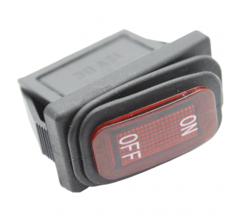 Клавишные переключатели Ruichi SB068-12V Переключатель на панельвлагозащищенный с подсветкой 12В красный ON-OFF SPST 12В 20А(28,5x10,5мм)#2171711