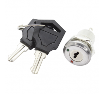 Переключатель замок DAIER KS-01-101C Переключатель замок на панельON-OFF SPST 250В 0,5А (12мм)#2166119
