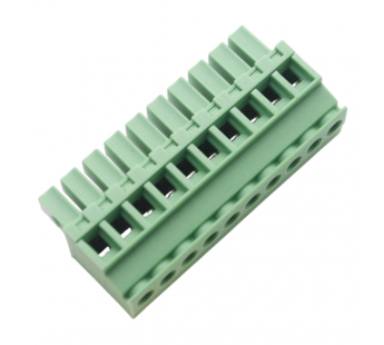 Разъемные клеммники KAIFENG KF12EKB-3.81-10P-1G (Зеленый)Разъемный клеммник на кабель угловой 10 конт. шаг 3,81мм 250В 7А#2169419