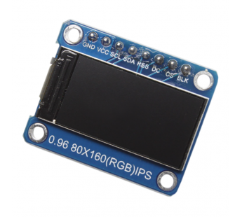 Модули индикации, управления LCD IPS 0,96" Графический IPS-дисплей80x160 с контроллером ST7735S (RGB)#2164483