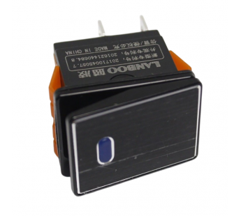 Клавишные переключатели LANBOO LBCX ПереключательLBCX2822/H202/B220V/PC65(L) черный с индикатором 220В ON-OFFDPST 250В 20А (синий) пластик#2171683