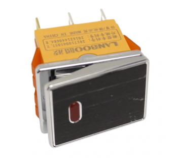 Клавишные переключатели LANBOO LBCX ПереключательLBCX2822/H222/R220V/N65(L) черный с индикатором 220В ON-OFF DPDT250В 20А (красный) хромированный#2171680