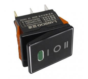 Клавишные переключатели LANBOO LBCX ПереключательLBCX2822/H403/G220V/PC65(L) черный с индикатором 220В ON-OFF-ONDPDT 250В 20А (зеленый) пластик#2171676