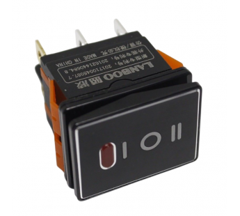 Клавишные переключатели LANBOO LBCX ПереключательLBCX2822/H403/R220V/PC65(L) черный с индикатором 220В ON-OFF-ONDPDT 250В 20А (красный) пластик#2171674
