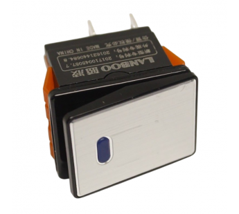 Клавишные переключатели LANBOO LBCX ПереключательLBCX2822/Y202/B220V/PC65(L) серебряный с индикатором 220В ON-OFFDPST 250В 20А (синий) пластик#2171673