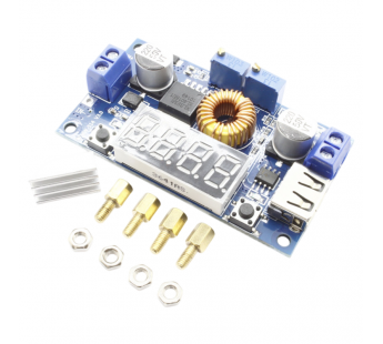 Модули зарядки NONAME XL4015E1 Модуль зарядки с Step-Down DC-DCпреобразователем Uвх=5-36В Uвых=1,25-32В Iвых=0-5А  и цифровойиндикацией тока, напряжения#2164489