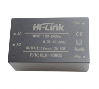 Модули питания Hi-Link HLK-10M05 Модуль питания AC-DCUвх=100-240В Uвых=5В Pвых=10Вт#2165567