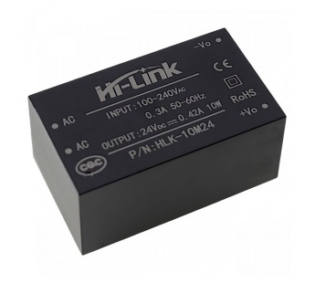 Модули питания Hi-Link HLK-10M24 Модуль питания AC-DCUвх=100-240В Uвых=24В Pвых=10Вт#2165564