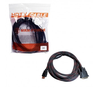 Кабель HDMI-DVI-D M/M 3м (в оплетке)#2167031