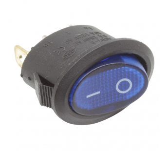 Клавишные переключатели DAIER KCD1-9-101N-C3-BL/B-220VПереключатель на панель с подсветкой 220В синий ON-OFF SPST 250В6А (21,5x13,5мм)#2171666