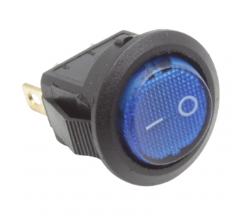 Клавишные переключатели DAIER KCD5-2-101N-C3-BL/B-220VПереключатель на панель с подсветкой 220В синий ON-OFF SPST 250В3А (14мм)#2171703