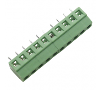 Разъемные клеммники KAIFENG KF124-3.81-10P-1G (Зеленый) Винтовойклеммник на плату 10 конт. шаг 3,81мм 130В 10А#2169434