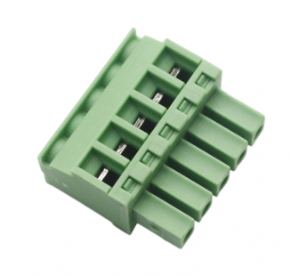 Разъемные клеммники KAIFENG KF12EKB-3.81-05P-1G (Зеленый)Разъемный клеммник на кабель угловой 5 конт. шаг 3,81мм 250В 7А#2169422