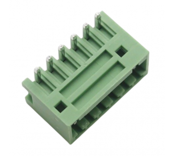 Разъемные клеммники KAIFENG KF12EZR-2.54-06P-1G (Зеленый)Разъемный клеммник на плату угловой 6 конт. шаг 2,54мм 130В 10А#2169450