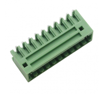 Разъемные клеммники KAIFENG KF12EZR-2.54-10P-1G (Зеленый)Разъемный клеммник на плату угловой 10 конт. шаг 2,54мм 130В 10А#2169448