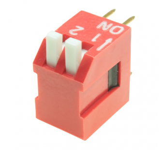 DIP-переключатели CONNFLY DS1040-02RT (Красный) DIP переключатель2 поз. угловой 24В 0,1А#2170588