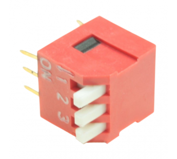 DIP-переключатели CONNFLY DS1040-03RT (Красный) DIP переключатель3 поз. угловой 24В 0,1А#2170585