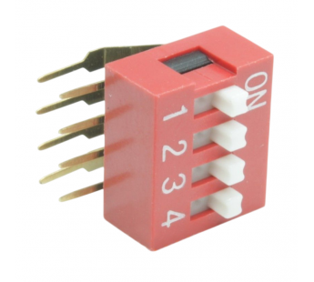 DIP-переключатели DAIER DA-04R (Красный) DIP переключатель 4 поз.угловой 50В 0,1А#2170534