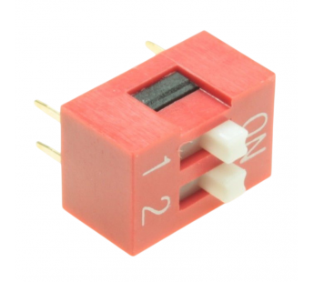 DIP-переключатели KAIFENG KF1001-02P-R0-FS (Красный) DIPпереключатель 2 поз. 24В 0,025А#2170481
