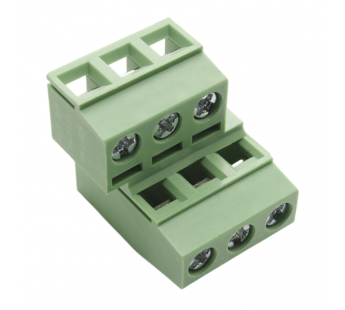 Винтовые клеммники KAIFENG KF127DG-5.08-03P-2G (Зеленый)Винтовой двухрядный клеммник на плату 3x2 конт. шаг 5,08мм 250В 15А#2170917