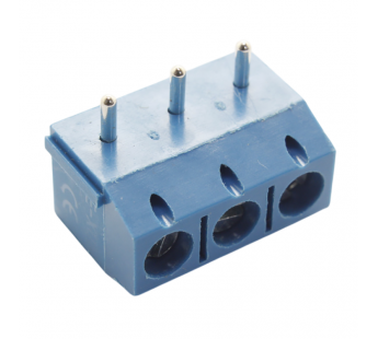 Винтовые клеммники KAIFENG KF301R-5.0-03P-1B (Синий) Винтовойклеммник на плату угловой 3 конт. шаг 5мм 250В 17,5А#2170939