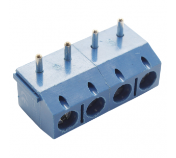 Винтовые клеммники KAIFENG KF301R-5.0-04P-1B (Синий) Винтовойклеммник на плату угловой 4 конт. шаг 5мм 250В 17,5А#2170938