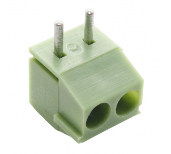 Винтовые клеммники KAIFENG KF350R-3.50-02P-1G (Зеленый) Винтовойклеммник на плату угловой 2 конт. шаг 3,5мм 130В 10А#2171007