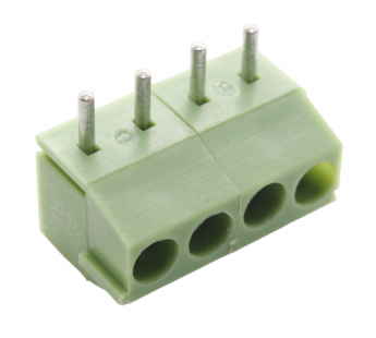 Винтовые клеммники KAIFENG KF350R-3.50-04P-1G (Зеленый) Винтовойклеммник на плату угловой 4 конт. шаг 3,5мм 130В 10А#2171001