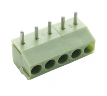 Винтовые клеммники KAIFENG KF350R-3.50-05P-1G (Зеленый) Винтовойклеммник на плату угловой 5 конт. шаг 3,5мм 130В 10А#2170996