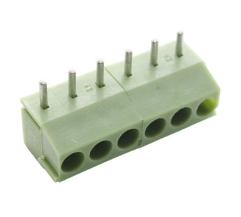 Винтовые клеммники KAIFENG KF350R-3.50-06P-1G (Зеленый) Винтовойклеммник на плату угловой 6 конт. шаг 3,5мм 130В 10А#2170992