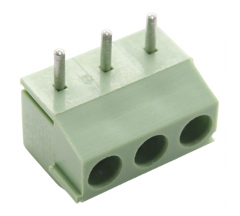 Винтовые клеммники KAIFENG KF396R-3.96-03P-1G (Зеленый) Винтовойклеммник на плату угловой 3 конт. шаг 3,96мм 130В 10А#2171379