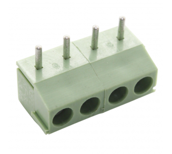 Винтовые клеммники KAIFENG KF396R-3.96-04P-1G (Зеленый) Винтовойклеммник на плату угловой 4 конт. шаг 3,96мм 130В 10А#2171378