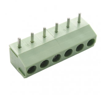 Винтовые клеммники KAIFENG KF396R-3.96-06P-1G (Зеленый) Винтовойклеммник на плату угловой 6 конт. шаг 3,96мм 130В 10А#2171376