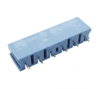 Винтовые клеммники KAIFENG KF705A-7.5-06P-1B (Синий) Винтовойклеммник на плату 6 конт. шаг 7,5мм 450В 24А#2171077