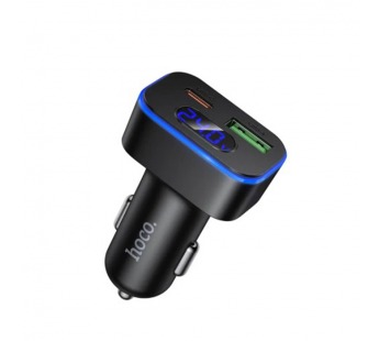 Автомобильное ЗУ HOCO Z63B + кабель Type-С/Type-C (1USB QC3.0/PD 30W) черное#2166233
