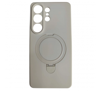 Чехол силиконовый Samsung S26 Ultra MagSafe цветной с кольцом белый#2166801