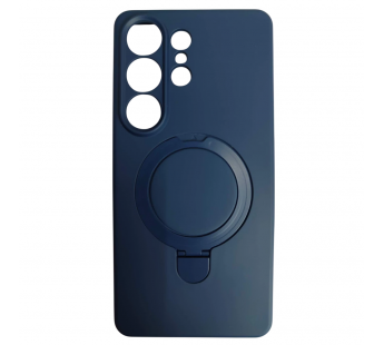 Чехол силиконовый Samsung S26 Ultra MagSafe цветной с кольцом темно-синий#2166770