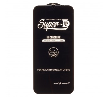 Защитное стекло Full Screen Activ SUPER 3D с отпечатком пальца для "Realme C100 5G" (black)(245552)#2182652