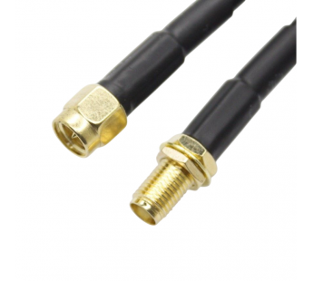 Разъемы высокочастотные NONAME УдлинительSMA-J/SMA-KY-RG58-20m штекер SMA на гнездо SMA кабель RG58длина 20м#2175720