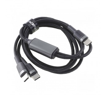 Кабель Type-C 2 в 1 Type-C /Type-C (в коробке) 100W черный 1.2м,ACEFAST (C22-02)#2167436