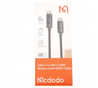 Кабель Type-C - Type-C, Data Cable, PD Fast Charge, 60W, 3A, 1,2m(Digital Display) (черный) (CA-5780) Mcdodo#2167262